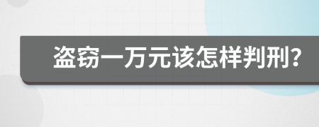 盜竊一萬元該怎樣判刑？