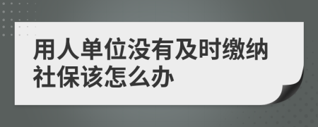 用人單位沒有及時繳納社保該怎么辦
