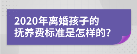 2020年離婚孩子的撫養(yǎng)費標準是怎樣的？