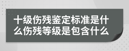 十級(jí)傷殘鑒定標(biāo)準(zhǔn)是什么傷殘等級(jí)是包含什么