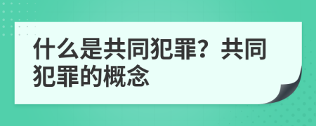 什么是共同犯罪？共同犯罪的概念