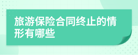 旅游保險(xiǎn)合同終止的情形有哪些