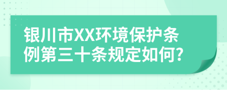 銀川市XX環(huán)境保護(hù)條例第三十條規(guī)定如何?