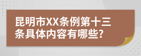 昆明市XX條例第十三條具體內(nèi)容有哪些?