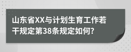 山東省XX與計劃生育工作若干規(guī)定第38條規(guī)定如何?