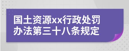 國土資源xx行政處罰辦法第三十八條規(guī)定