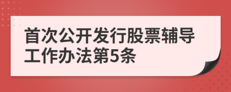 首次公開發(fā)行股票輔導(dǎo)工作辦法第5條