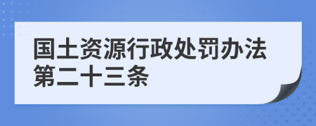 國土資源行政處罰辦法第二十三條