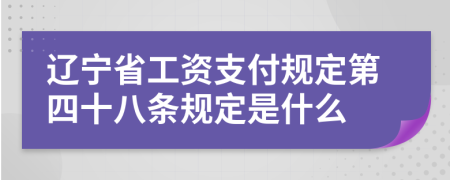 遼寧省工資支付規(guī)定第四十八條規(guī)定是什么