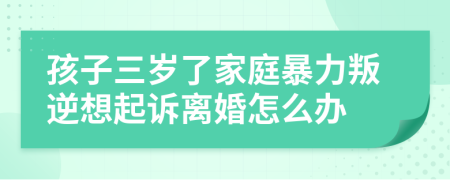 孩子三歲了家庭暴力叛逆想起訴離婚怎么辦