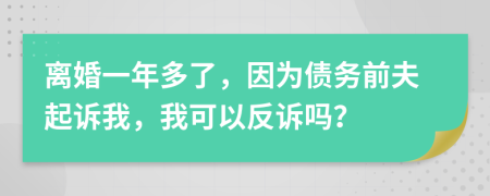 離婚一年多了，因?yàn)閭鶆?wù)前夫起訴我，我可以反訴嗎？