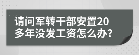 請(qǐng)問(wèn)軍轉(zhuǎn)干部安置20多年沒(méi)發(fā)工資怎么辦？