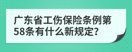 廣東省工傷保險條例第58條有什么新規(guī)定？