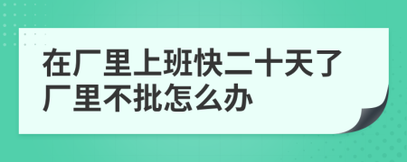 在廠里上班快二十天了廠里不批怎么辦