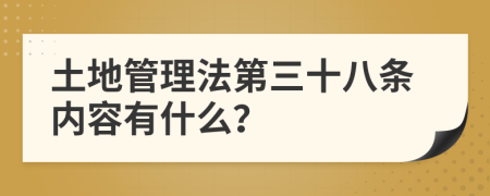 土地管理法第三十八條內(nèi)容有什么？