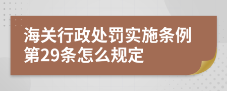 海關(guān)行政處罰實(shí)施條例第29條怎么規(guī)定
