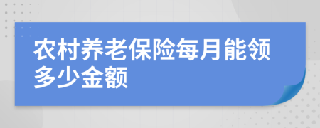 農(nóng)村養(yǎng)老保險(xiǎn)每月能領(lǐng)多少金額