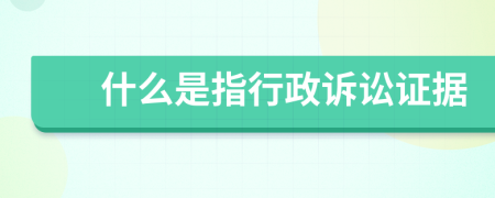什么是指行政訴訟證據(jù)