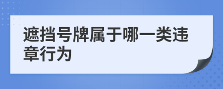 遮擋號牌屬于哪一類違章行為