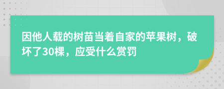 因他人載的樹苗當(dāng)著自家的蘋果樹，破壞了30棵，應(yīng)受什么賞罰