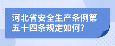 河北省安全生產(chǎn)條例第五十四條規(guī)定如何?