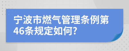 寧波市燃?xì)夤芾項(xiàng)l例第46條規(guī)定如何?
