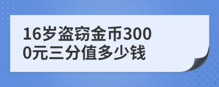 16歲盜竊金幣3000元三分值多少錢(qián)
