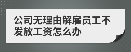 公司無理由解雇員工不發(fā)放工資怎么辦