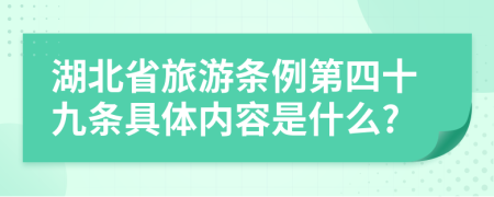 湖北省旅游條例第四十九條具體內(nèi)容是什么?