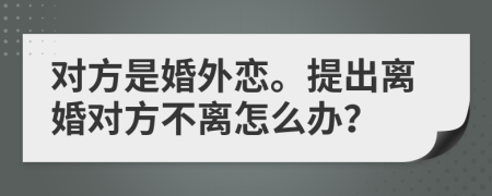 對(duì)方是婚外戀。提出離婚對(duì)方不離怎么辦？