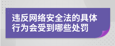 違反網(wǎng)絡(luò)安全法的具體行為會受到哪些處罰
