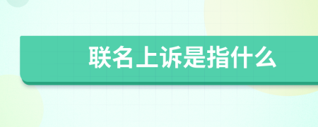聯(lián)名上訴是指什么