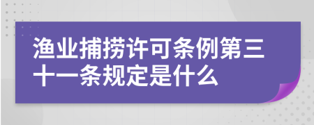 漁業(yè)捕撈許可條例第三十一條規(guī)定是什么