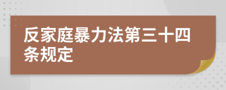 反家庭暴力法第三十四條規(guī)定