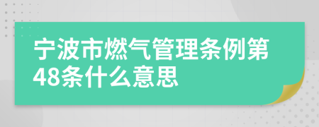 寧波市燃?xì)夤芾項(xiàng)l例第48條什么意思