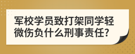 軍校學員致打架同學輕微傷負什么刑事責任?