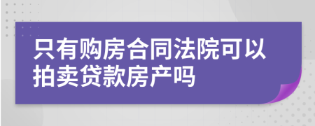 只有購房合同法院可以拍賣貸款房產(chǎn)嗎