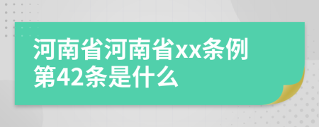 河南省河南省xx條例第42條是什么