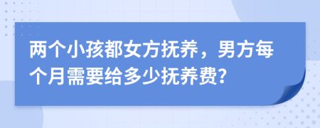 兩個小孩都女方撫養(yǎng)，男方每個月需要給多少撫養(yǎng)費？