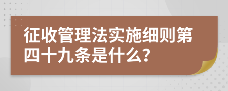 征收管理法實施細則第四十九條是什么？