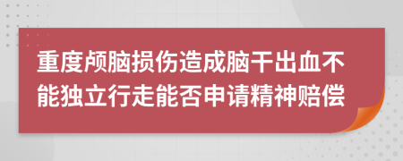 重度顱腦損傷造成腦干出血不能獨(dú)立行走能否申請(qǐng)精神賠償