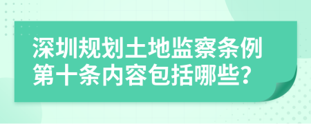 深圳規(guī)劃土地監(jiān)察條例第十條內(nèi)容包括哪些？