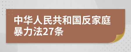 中華人民共和國反家庭暴力法27條