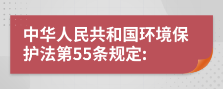 中華人民共和國(guó)環(huán)境保護(hù)法第55條規(guī)定: