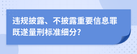 違規(guī)披露、不披露重要信息罪既遂量刑標(biāo)準(zhǔn)細分?