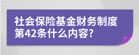 社會(huì)保險(xiǎn)基金財(cái)務(wù)制度第42條什么內(nèi)容?