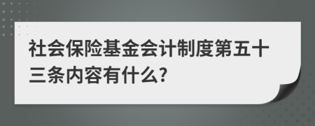 社會(huì)保險(xiǎn)基金會(huì)計(jì)制度第五十三條內(nèi)容有什么?