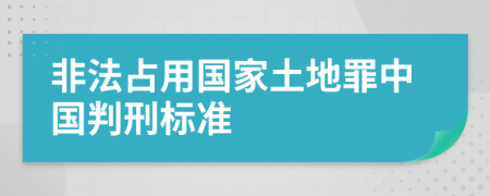 非法占用國家土地罪中國判刑標(biāo)準(zhǔn)