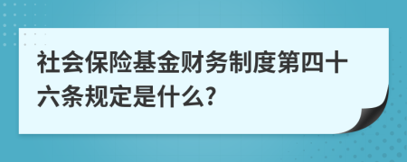 社會(huì)保險(xiǎn)基金財(cái)務(wù)制度第四十六條規(guī)定是什么?
