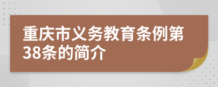 重慶市義務教育條例第38條的簡介